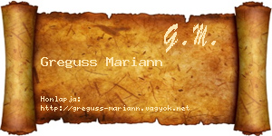 Greguss Mariann névjegykártya