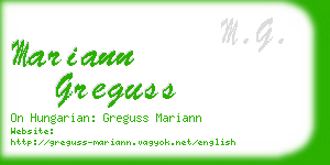 mariann greguss business card